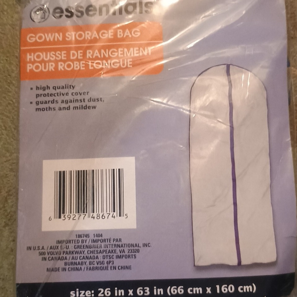 Essentials White Garment Storage Bag
